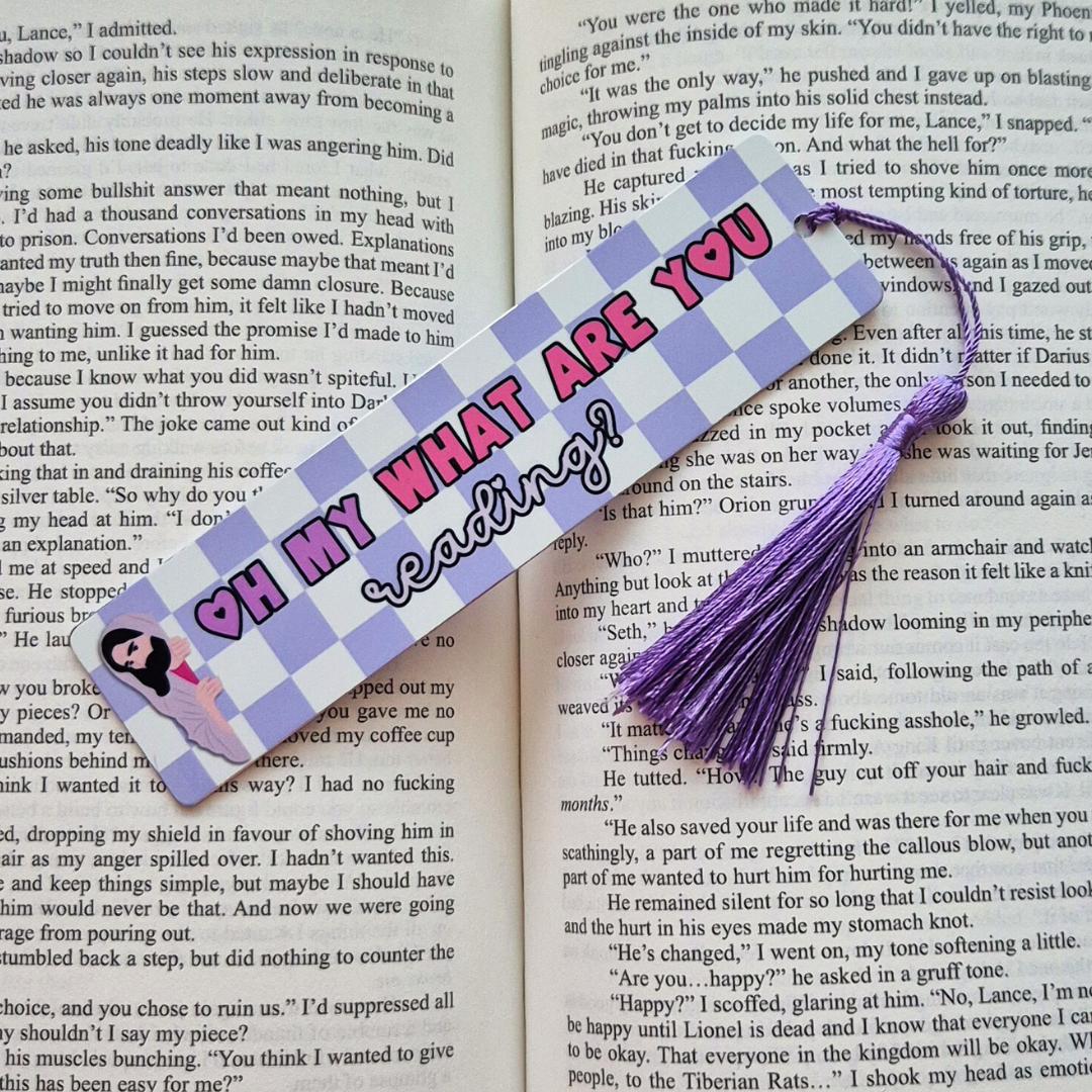 Aluminum Bookmark “Oh My, What Are You Reading?"