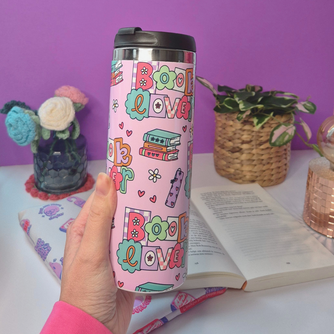 Bookish Thermos Travel Mug “Book Lover Era”