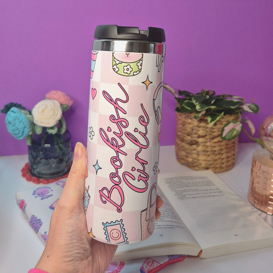 Bookish Thermos Travel Mug “Bookish Girlie”