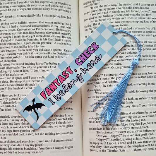 Aluminum Bookmark “Fantasy, Check I Belong Here”