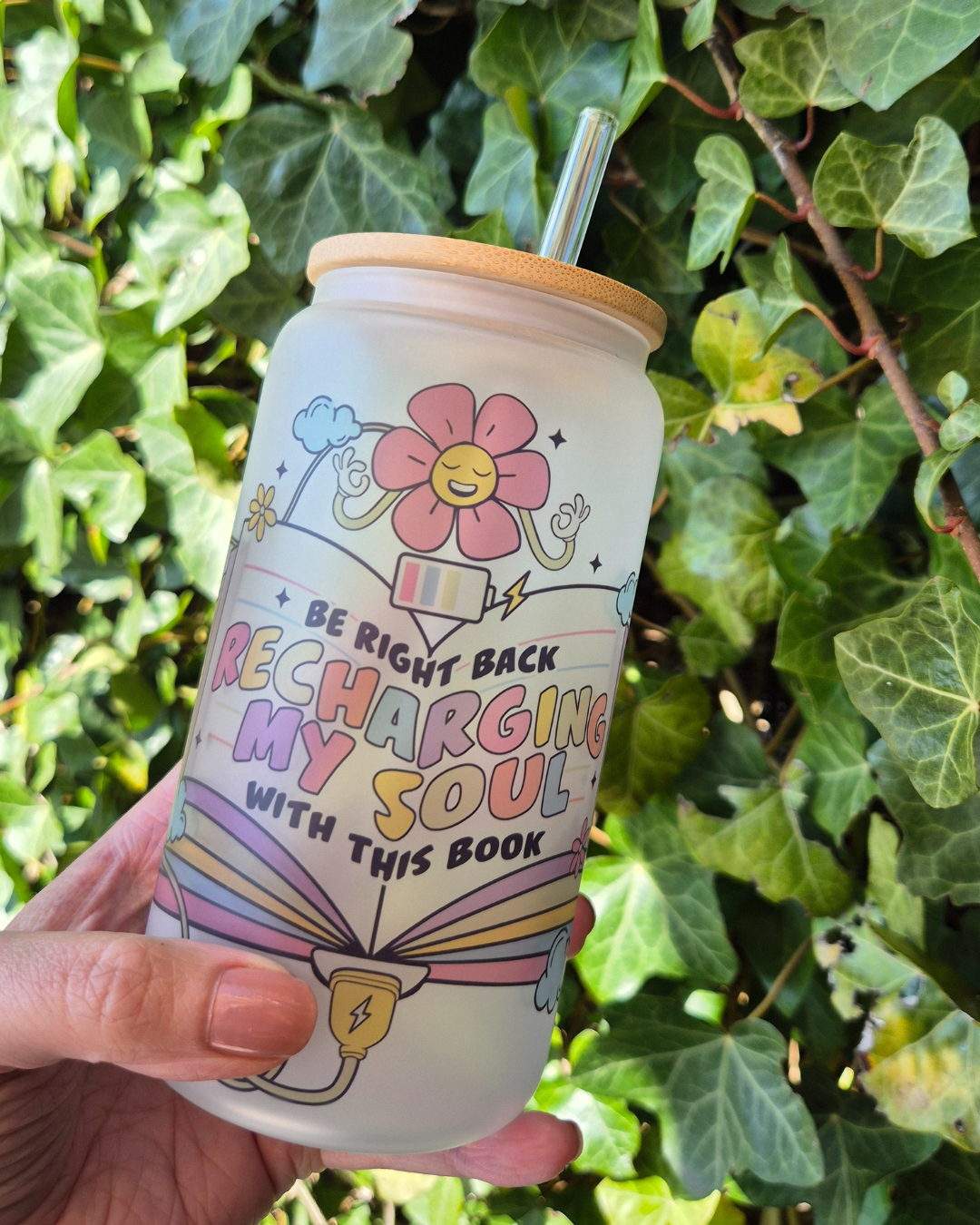 Libby Glass Frosted "Recharging My Soul"
