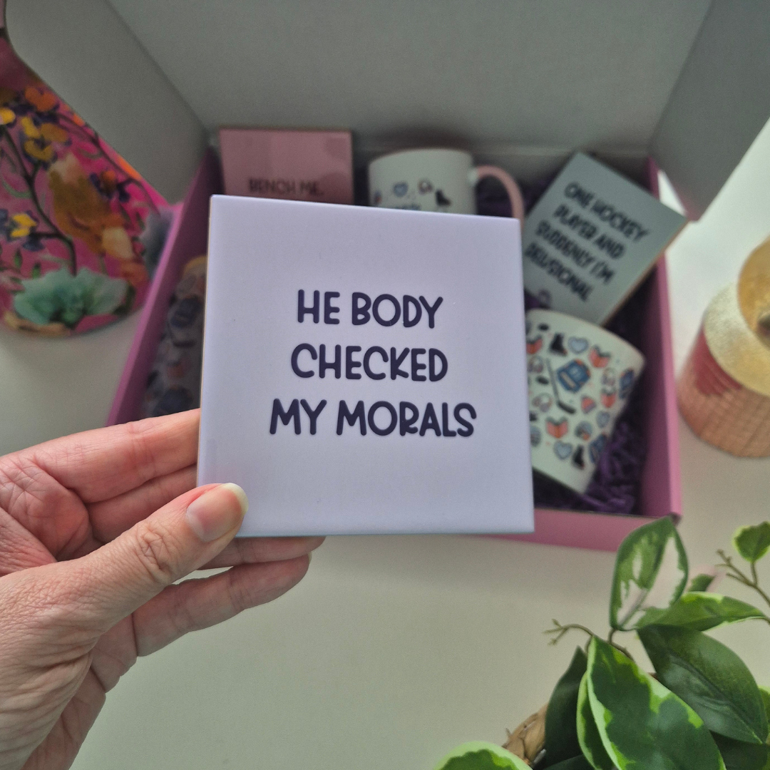 Tile “He Body Checked My Morals”