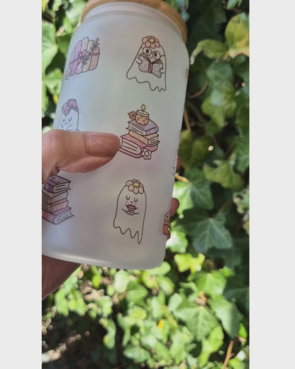 Libby Glass Frosted "Spooky Booky"