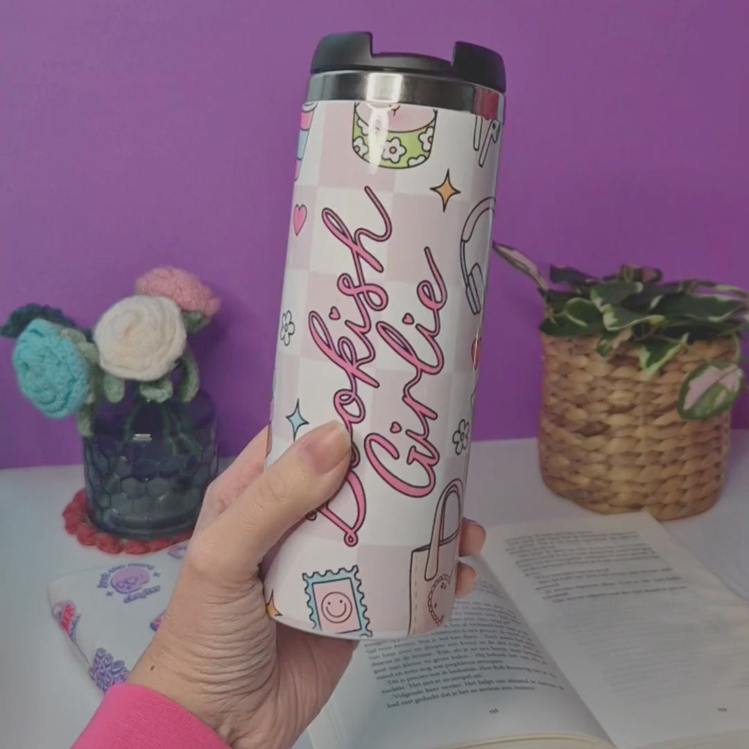 Bookish Thermos Travel Mug “Bookish Girlie”